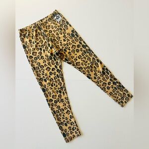 Mini Rodini Tan and Black Leopard Print Leggings. Neutral Gender
